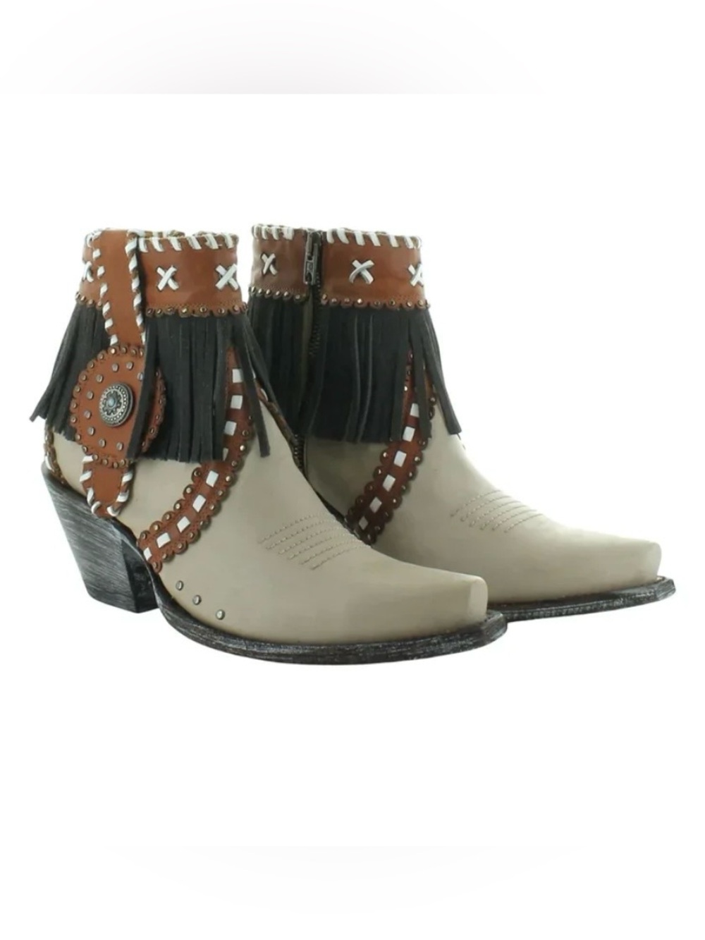 Old Gringo Ivanna short boots booties bone size 8 New